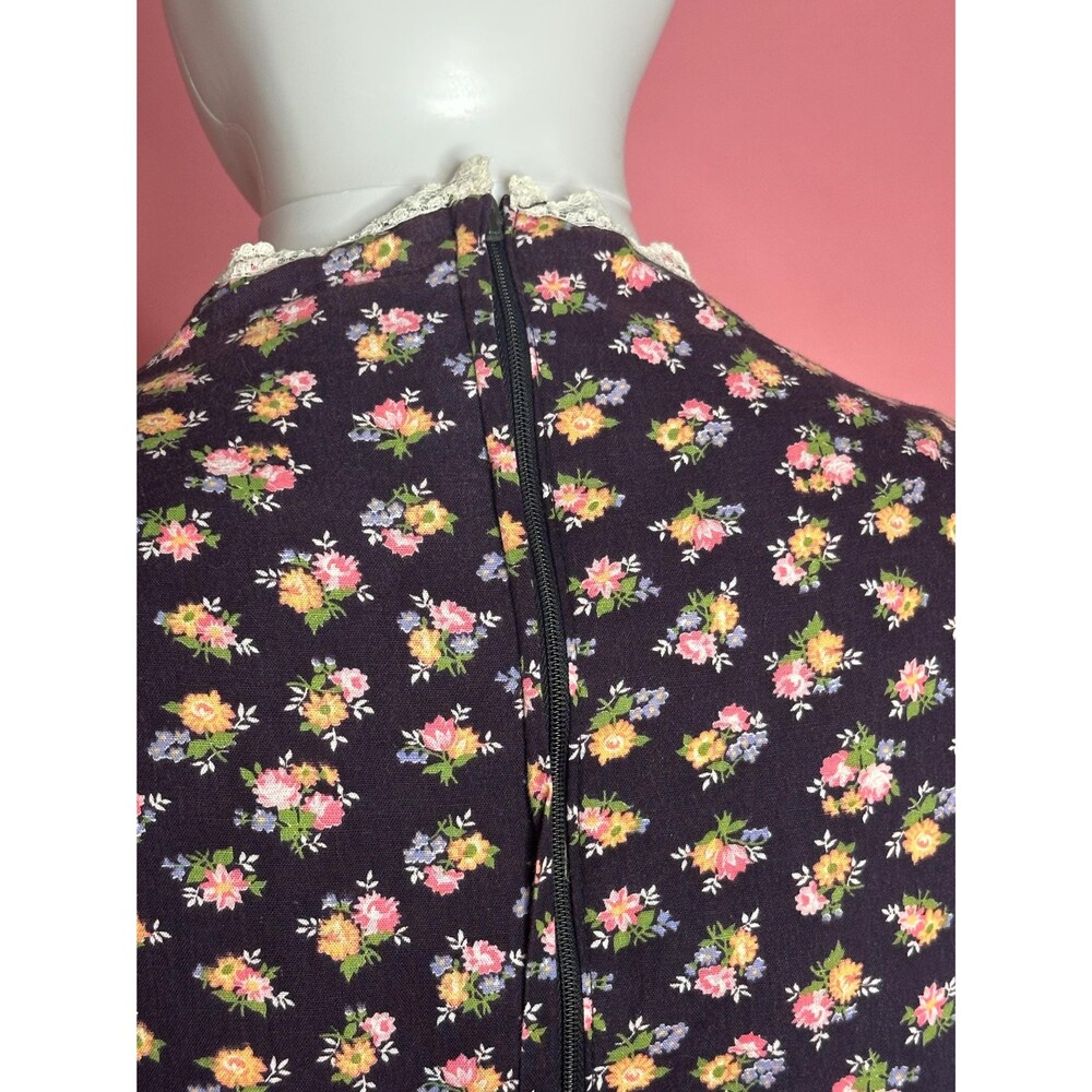 1970s DONI GIRL of California INC Prairie Long Sleeve Lace Floral Dress. Small - Picture 8 of 14